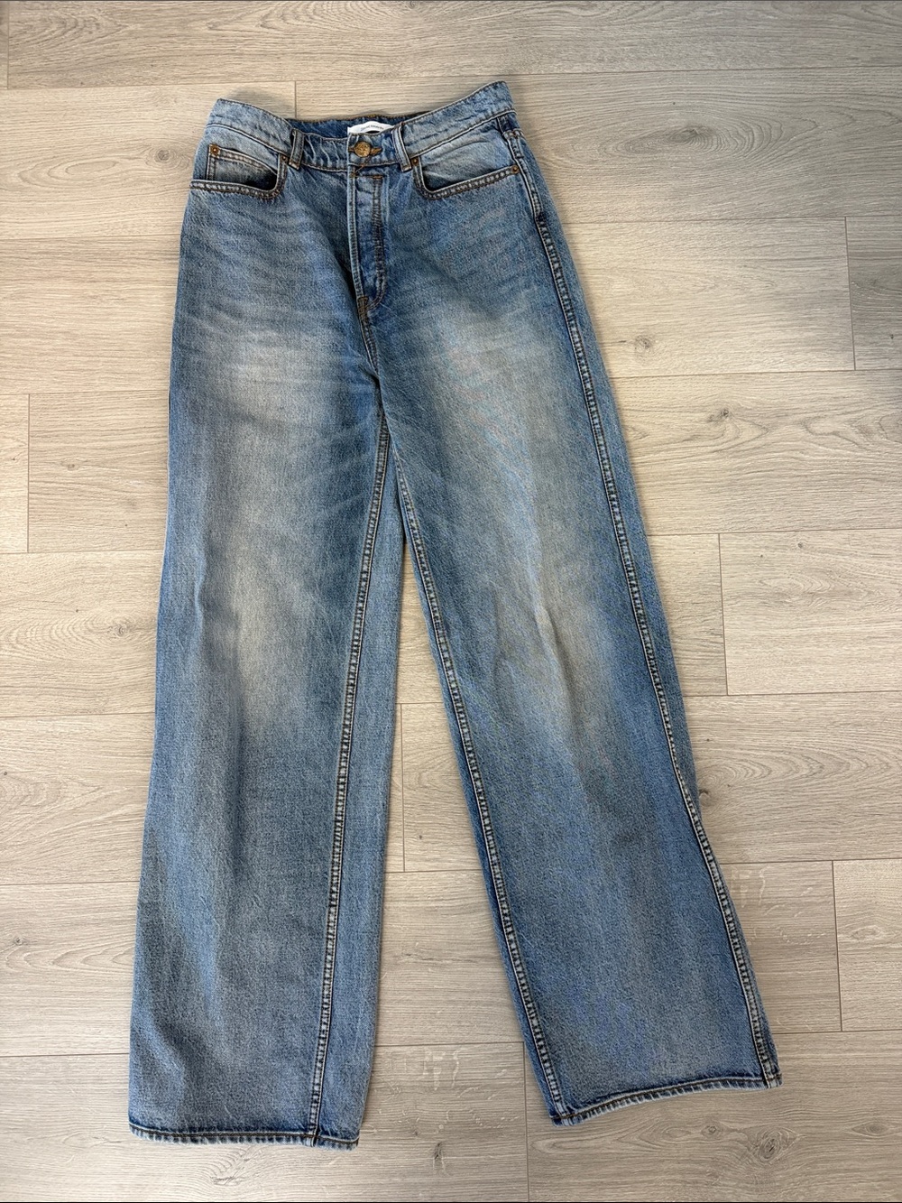Zimmermann wide leg jeans; worn 4x